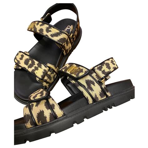 dior leopard print sandals|christian dior sandals.